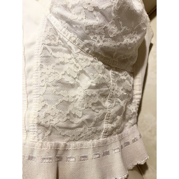 Goddess Bullet Bra Off White Lace Pinup Corset Sz 40C Style 1586 Vtg 1950's - Picture 3 of 12